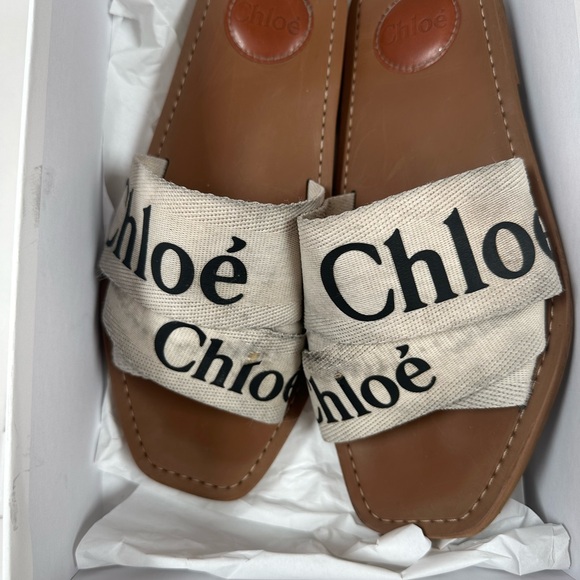 Chloe Woody Logo Slide Sandals - Picture 2 of 5